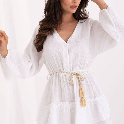 Boho Muslin Mini Dress with Puffy Sleeves - MimiStylez