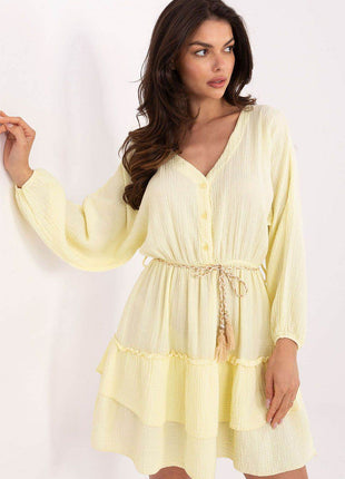 Boho Muslin Mini Dress with Puffy Sleeves - MimiStylez