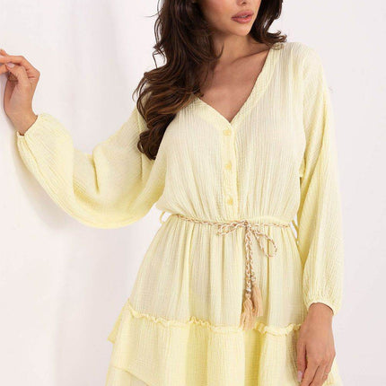 Boho Muslin Mini Dress with Puffy Sleeves - MimiStylez