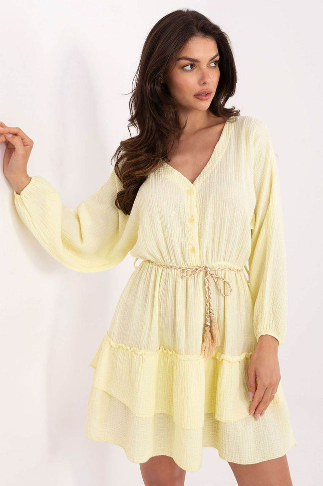 Boho Muslin Mini Dress with Puffy Sleeves - MimiStylez
