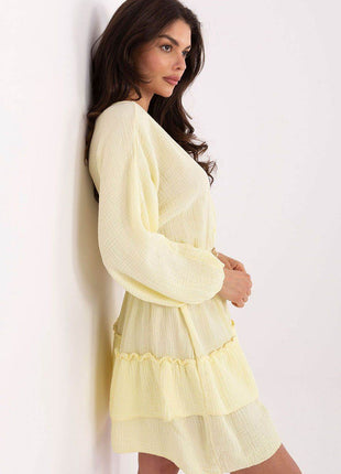 Boho Muslin Mini Dress with Puffy Sleeves - MimiStylez