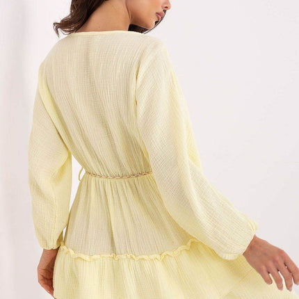 Boho Muslin Mini Dress with Puffy Sleeves - MimiStylez