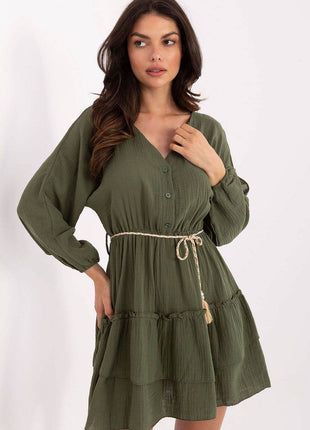 Boho Muslin Mini Dress with Puffy Sleeves - MimiStylez