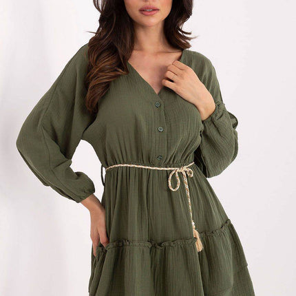 Boho Muslin Mini Dress with Puffy Sleeves - MimiStylez
