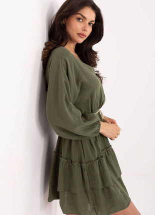 Boho Muslin Mini Dress with Puffy Sleeves - MimiStylez