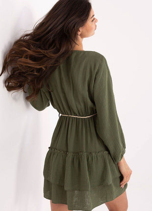 Boho Muslin Mini Dress with Puffy Sleeves - MimiStylez