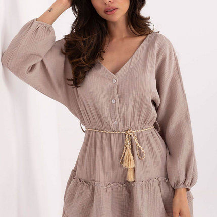Boho Muslin Mini Dress with Puffy Sleeves - MimiStylez