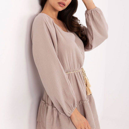 Boho Muslin Mini Dress with Puffy Sleeves - MimiStylez