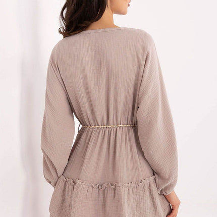 Boho Muslin Mini Dress with Puffy Sleeves - MimiStylez