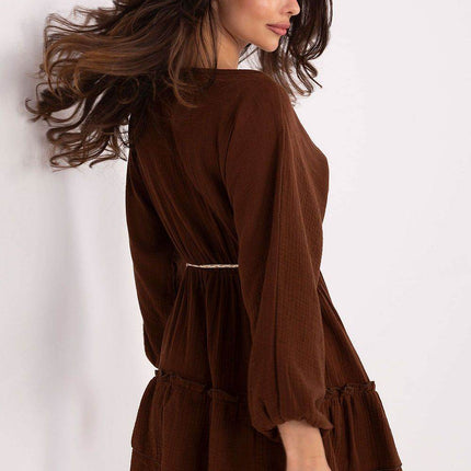 Boho Muslin Mini Dress with Puffy Sleeves - MimiStylez