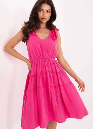 Flared Muslin Cotton Summer Dress - MimiStylez