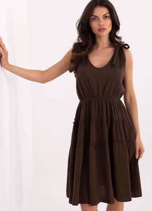 Flared Muslin Cotton Summer Dress - MimiStylez