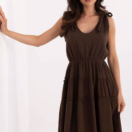 Flared Muslin Cotton Summer Dress - MimiStylez