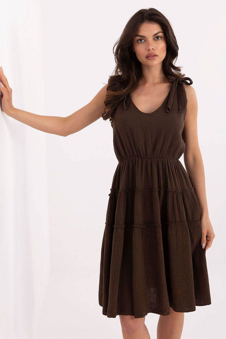 Flared Muslin Cotton Summer Dress - MimiStylez