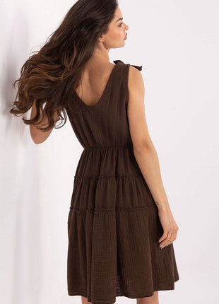 Flared Muslin Cotton Summer Dress - MimiStylez