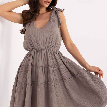 Flared Muslin Cotton Summer Dress - MimiStylez