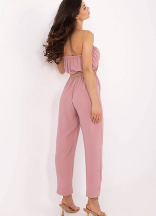 Sleeveless Casual Jumpsuit with Elastic Waist & Decorative Buttons - MimiStylez
