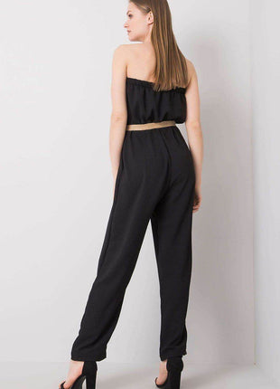 Sleeveless Casual Jumpsuit with Elastic Waist & Decorative Buttons - MimiStylez