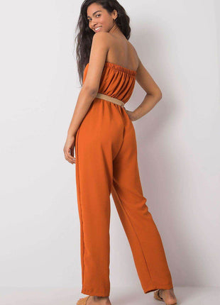 Sleeveless Casual Jumpsuit with Elastic Waist & Decorative Buttons - MimiStylez