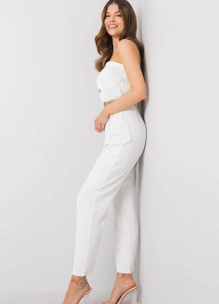 Sleeveless Casual Jumpsuit with Elastic Waist & Decorative Buttons - MimiStylez