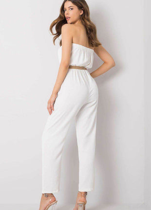 Sleeveless Casual Jumpsuit with Elastic Waist & Decorative Buttons - MimiStylez