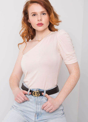 Asymmetrical One-Sleeve Blouse with Fitted Cut - MimiStylez