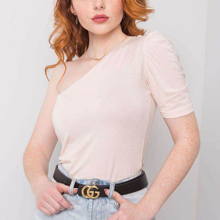 Asymmetrical One-Sleeve Blouse with Fitted Cut - MimiStylez