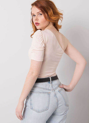 Asymmetrical One-Sleeve Blouse with Fitted Cut - MimiStylez