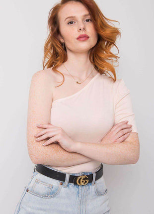 Asymmetrical One-Sleeve Blouse with Fitted Cut - MimiStylez