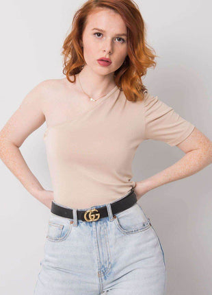 Asymmetrical One-Sleeve Blouse with Fitted Cut - MimiStylez