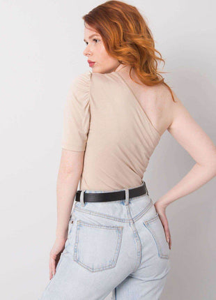 Asymmetrical One-Sleeve Blouse with Fitted Cut - MimiStylez