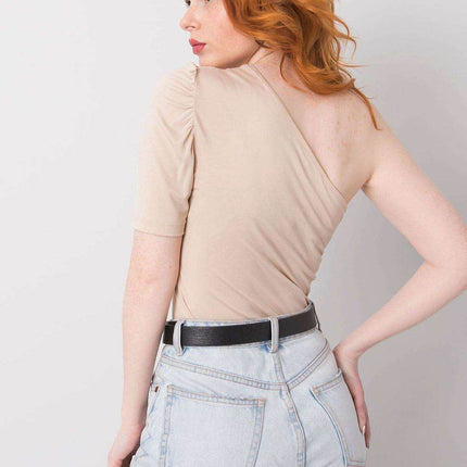 Asymmetrical One-Sleeve Blouse with Fitted Cut - MimiStylez