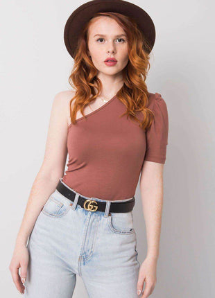 Asymmetrical One-Sleeve Blouse with Fitted Cut - MimiStylez