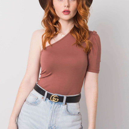 Asymmetrical One-Sleeve Blouse with Fitted Cut - MimiStylez