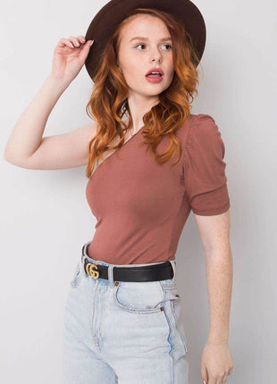 Asymmetrical One-Sleeve Blouse with Fitted Cut - MimiStylez