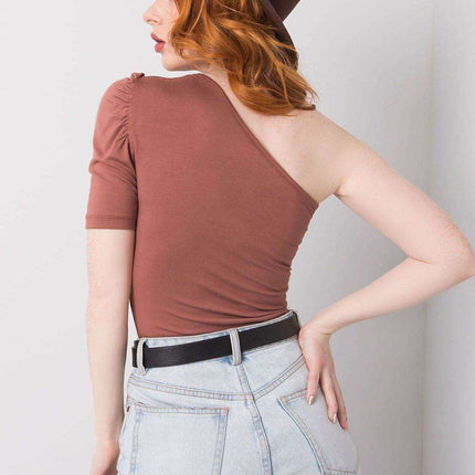 Asymmetrical One-Sleeve Blouse with Fitted Cut - MimiStylez