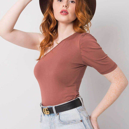 Asymmetrical One-Sleeve Blouse with Fitted Cut - MimiStylez