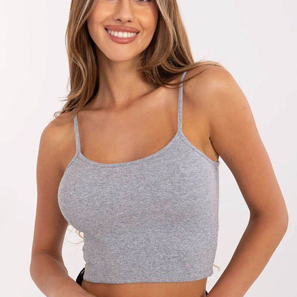 Ribbed Cotton Strap Top with Classic Round Neck - MimiStylez