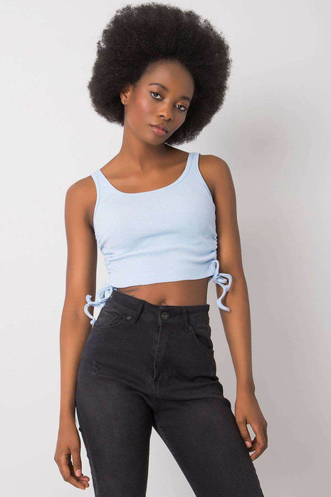 Ribbed Cotton Crop Top with Adjustable Side Gathers - MimiStylez