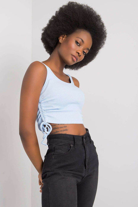 Ribbed Cotton Crop Top with Adjustable Side Gathers - MimiStylez