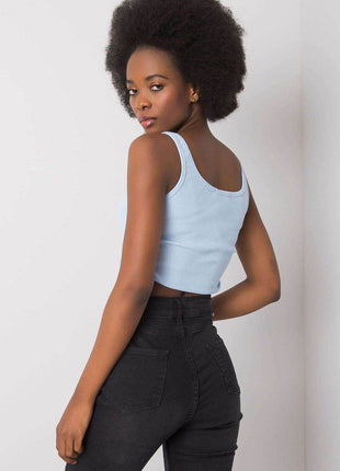 Ribbed Cotton Crop Top with Adjustable Side Gathers - MimiStylez