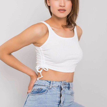 Ribbed Cotton Crop Top with Adjustable Side Gathers - MimiStylez