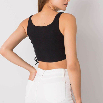 Ribbed Cotton Crop Top with Adjustable Side Gathers - MimiStylez