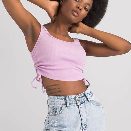 Ribbed Cotton Crop Top with Adjustable Side Gathers - MimiStylez