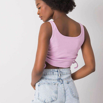 Ribbed Cotton Crop Top with Adjustable Side Gathers - MimiStylez