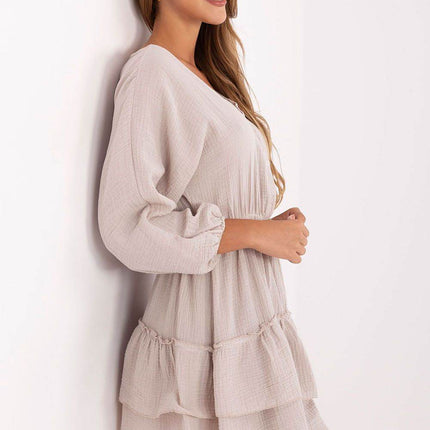 Boho Muslin Mini Dress with Puffy Sleeves - MimiStylez