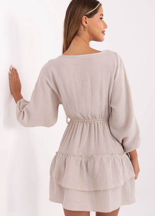 Boho Muslin Mini Dress with Puffy Sleeves - MimiStylez