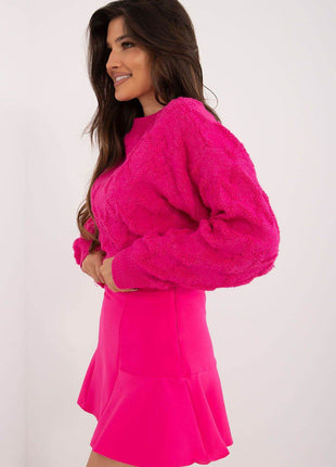 High-Waisted Flared Mini Skirt with Built-In Shorts – Cotton Blend, Hidden Back Zip - MimiStylez