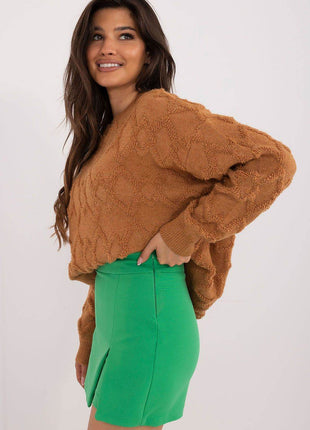 High-Waist Cotton Skirt Shorts with Front Slit - MimiStylez