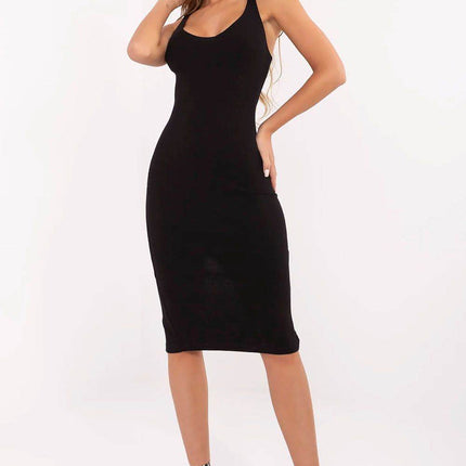 Striped Midi Pencil Cotton Dress with Thin Straps - MimiStylez